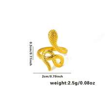 2pcs Fashionable Personalized Snake Wrap Open Rings, - Gold - View 5