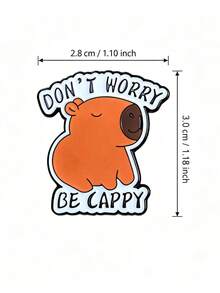 Lapel Pin "Don't Worry, Be A Capybara" Cartoon Capybara Enamel Badge, Healing Style Brooch, Backpack Clothing Accessory Cute Capybara Brooch, Cartoon Enamel Pin, Zen Healing Style Accessory, Niche Gift Badge - Brown - View 8