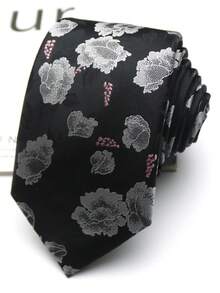 1pc Floral Hand-Painted Tie For Men And Women, Suitable For Casual Street, Daily, Party, Gift, Business - Multicolor - View 19