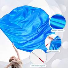 1pc Outdoor Worship Dance Flag With Extendable Rod, Church Praise Prophetic Flag, Solid Sunset Flag For Belly Dance Costume, Dance Prop With Sequin Sari Skirt For Halloween, Rave, Carnival, Stage, Festivals, Parties - Multicolor - View 12