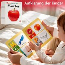 Set Of 10 Colorful German First Learning Picture Books, Multi-Theme Animals Food Vehicles Vocabulary Books For Home Reading & Daily Practice, Educational Gift For Early Language Learning - Multicolor - View 5