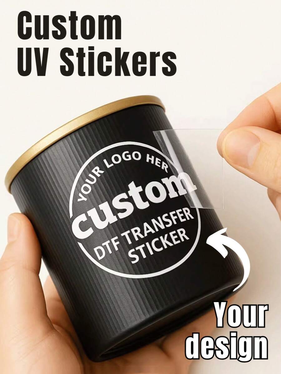 Stiker Transfer UV Kustom, Stiker 3D Warna-warni yang Dipersonalisasi, Stiker Teks Nama Logo Kustom, Label Tempel Tahan Air untuk Kotak Hadiah, Kemasan, Gelas, Botol, DIY Pernikahan & Branding Bisnis