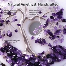Natural Amethyst Money Tree, White Marble Peace Knot Base, Spiritual Energy Healing Feng Shui Decor, Desktop Crystal Mineral Craft, Home Decoration - Peace Ornament - View 7