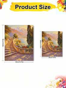 Paint By Numbers Beautiful Scenery Kit For Adults Frameless Acrylic Canvas Art, DIY Home Decor, Great Gift Idea For Birthdays, Holidays Gifts. - Sets - View 4