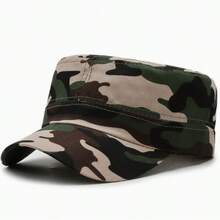 1pc Men's Camouflage Flat Top Baseball Cap, Adjustable Sun Protection Casual Hat For Outdoor Sports, Spring/Autumn Travel, Beach Vacation - Multicolor - View 3