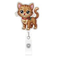 1pc Christmas Retractable Badge Reel, Acrylic 2D Flat Design, Christmas Atmosphere Retractable Card Holder ID Clip, Suitable For Nurses, Doctors, Teachers, Badge Holders, Christmas - A - View 7