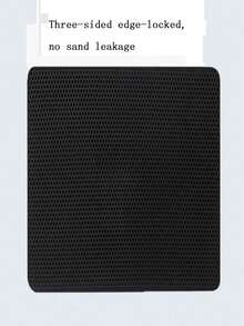 1pc EVA Double-Layer Integrated Single-Hole Cat Litter Mat, Suitable For Small, Medium And Large Cat Litter Boxes, Waterproof Cat Litter Cleaning Mat, Double-Layer Honeycomb Design Helps Collect Cat Litter, Thickness 1.2cm - Black - View 9