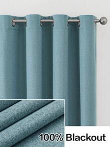 1pc/2pcs Linen-Like Blackout Curtains, Available In Multiple Sizes For Bedroom, Living Room, Home Theater, Dining Room, With Drawstring Curtain Panels - Beige - View 20