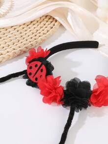 1pc/2pcs Funny Insect Antenna Flower Headband, European And American Party Costume Tulle Flower Bee Ladybug Decoration Photo Shoot Performance Headband - Multicolor - View 5