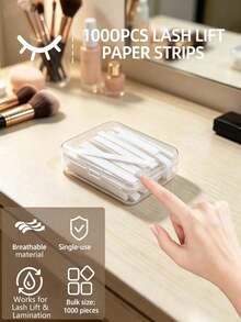 FAMOREYA 500/1000pcs Disposable Eyelash Lift Pads, Keratin Lash Perm Silicone Molds, White, Eyelash Lift Rod Covers, Beauty Salon And Home Eyelash Lift Tools - White - View 5