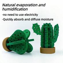 Plug-Free Natural Evaporation Felt Board Cactus Humidifier, Desert Style Realistic Green 3D Hollow Star-Shaped Perforated Physical Humidifier For Reptile Enclosure Decor, Daily Care For Tortoise, Lizard, Snake, Gecko And Other Reptiles - Multicolor - View 1