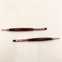 Ual‑Ended Nail Art Painting Dotting Pen Amber Texture Handle Manicure Creation Tool - Chocolate Brown - View 6