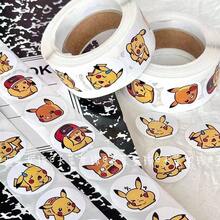 500pcs Stiker Segel Amplop Pokémon Populer Baru, Stiker Polka Dot, Pita Bahan Buku Besar, Pita Perekat, Stiker Gulungan, Bahan Buku Besar, Bahan Dekoratif, Stiker Segel Amplop, Stiker Polka Dot - MultiWarna - View 2