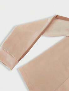 Setelan Wanita Musim Gugur/Dingin 2 Potong Berkerudung Warna Blok, Atasan dengan Kantong Resleting dan Tali Serut + Celana Panjang Lebar, Cocok untuk Kantor dan Pakaian Kasual - Aprikot - View 8