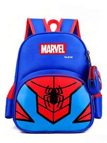 Disney Spider-Man Pattern Women's Fashion Casual Backpack, With Mini Coin Purse, Large Capacity Multi-Pocket Daily Use Bag, Adjustable Shoulder Strap Lightweight Shoulder Bag, Suitable For Daily Outings, Outdoor Travel Hiking, Commuting Storage - Multicolor - View 7