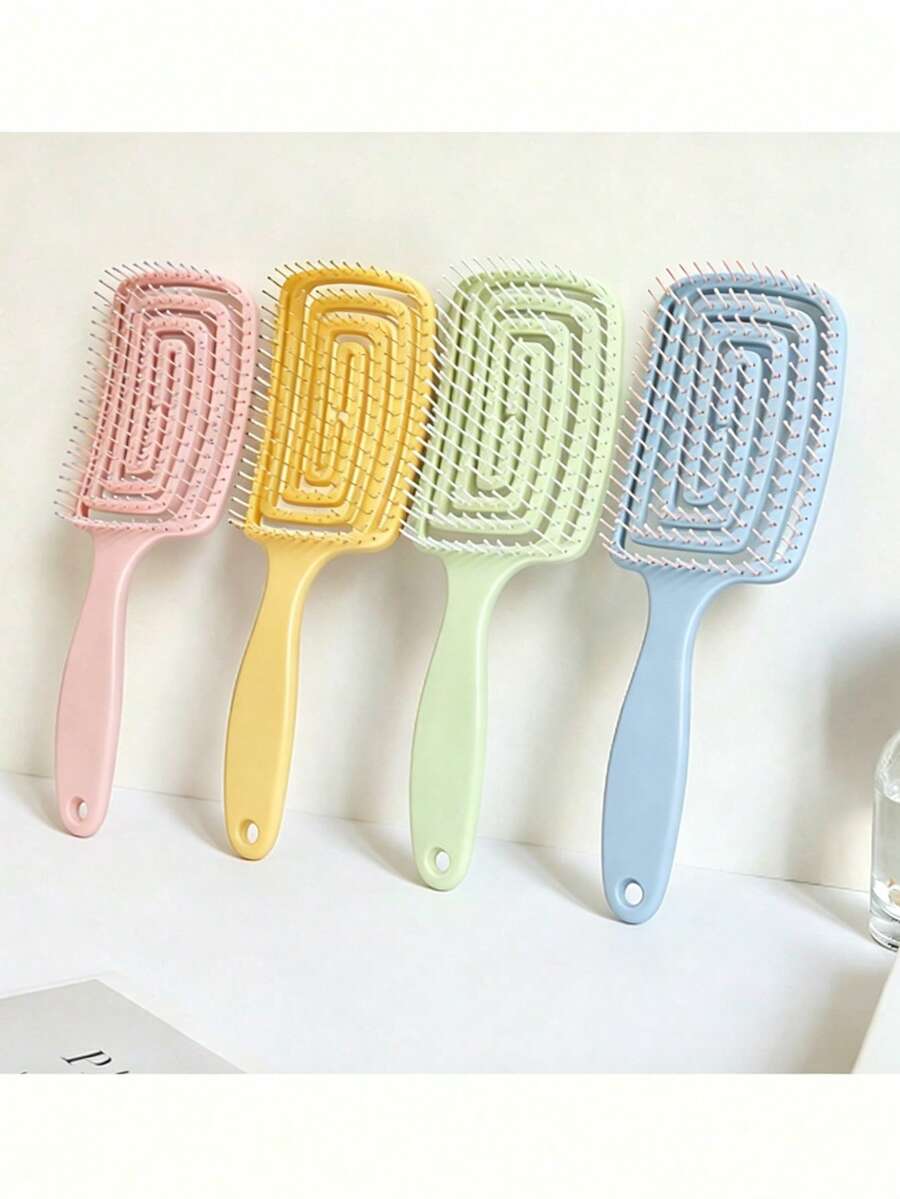 Hollow Wide-Tooth Comb - Suitable For Dry And Wet Hair Scalp Massage And Detangling, Easy To Grip, Unisex; Perfect For Back To School And Travel/Vacation; Covers Various Hair Combs Including Hairline Comb, Detangling Comb, Slick Back Comb And Professional Haircutting Comb