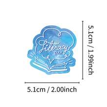 50pcs-Reading Book Lover Text Stickers, Study & Reading Hobby Quote Decals, Waterproof Decorative Stickers For Journal, Laptop & Tablet, Bookish Aesthetic DIY Craft Sticker Pack, Ideal Gift For Birthday, Halloween, Christmas - Multicolor - View 6