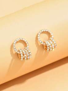 1 Pasang Anting Cincin Geometris Sederhana untuk Wanita, Cocok untuk Beraktivitas di Luar Rumah dan Acara Elegan seperti Pesta Ulang Tahun dan Pesta Bisnis - anting-anting - View 13