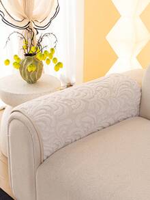 1 Buah Bantal Sofa Hangat Mewah Motif Prancis dari Bulu Sherpa untuk Musim Gugur/Dingin, Tahan Kotoran Hewan Peliharaan, Anti Selip, dan Pelindung Sofa, Cocok untuk Sofa 1-4 Dudukan. - Krem - View 6