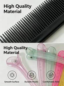 20-1pc Hair Sectioning Comb And Alligator Clips Set, Black Tail Comb With Colorful Hair Clips For Hair Styling, Coloring, Cutting And Salon Use (Random Color Hairpin) - Random Color - View 3