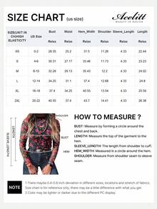 Acelitt Spring/Autumn Western Print Semi-See-Through Mesh Long Sleeve Small Stand Collar Slim Fit Casual Top, Sheer Layering Shirt, Suitable For Daily Wear - Multicolor - View 5