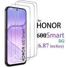 3pcs Screen Protector For Honor 600 Smart / Honor Magic V6 Phone, Silk Screen Printing, Flat Screen Tempered Glass, High Definition Transparent, Anti-Fall - Clear - View 7