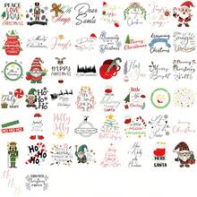 50Pcs Christmas Word PET Stickers, Clear Santa, Elf, And Gingerbread Man Transparent Decals For Diary Decoration - Multicolor - View 5