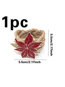 1/6pcs Christmas Flower Napkin Rings, Suitable For Christmas Restaurant Table Decoration, Christmas Napkin Rings, Suitable For Christmas Table Decoration Napkin Rings, Christmas Napkin Buckles, Christmas Napkin Holders, Christmas Party Napkin Rings - Multicolor - View 8