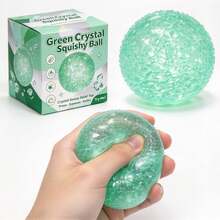 1Pc Purple Green Beaded Texture Squeeze Ball Soft Slow Rebound Calming Fidget For Adults Teens Office Desk Decor Christmas Gift Random Style - Multicolor - View 3