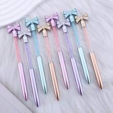 4/8pcs Crystal Bow Ballpoint Pens, Metal-Textured Bow And Glitter Bead Decoration On Top, Macaron Color Scheme Writing Pens, Suitable For School, Office And Journaling, Gift For Women And Girls - Sets - View 9