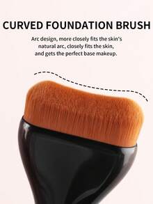 1pc Wavy Foundation Brush, Curved Arc Design, Dense Soft Bristles, Non-Absorbent Makeup Tool - Multicolor - View 10