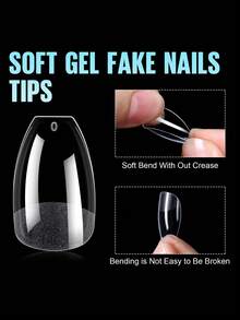 HOTWAY 120/240/360pieces, Short Ballet Trapezoid Fake Nail Patch, Size 12 Transparent Semi Matte Acrylic Nail Tip, DIY Wearable Nail Artificial Nail - View 4