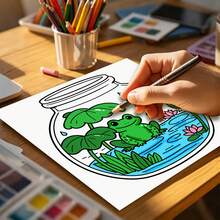 24-Page Coloring Book With Colored Pages, Upgraded Thick Paper, 1 Book World In A Bottle Adult Coloring Book, Clear Lines And Exquisite Patterns-Perfect Gift For Family And Friends, Suitable For Halloween, Mother's Day, Christmas And Other Holiday Gatherings - World In a Bottle Coloring Book - View 4