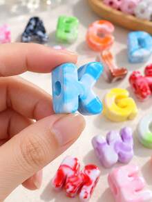 Marble Big Letter Bead For Jewelry Making, Asymmetrical Shaped Loose Beads For Phone Chain, Bag Decoration, DIY Handicrafts Gifts Alphabet Beads - Charm - View 5
