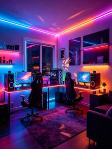 1 buah Lampu Strip LED Label Perak 24 Tombol dengan Pencahayaan Multiwarna, Kontrol Jarak Jauh, Warna RGB yang Dapat Diredupkan untuk Dekorasi Pesta Rumah, Dekorasi Ruang Permainan, Kamar Tidur, Ruang Tamu, Dapur, Dekorasi Rumah, Hadiah Liburan - cahaya berwarna - View 2