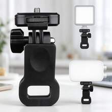 1/4" Universal Clamp Mount, Heavy‑Duty Adjustable Spring Clip For Light Mic Camera, Portable Holder For Desk Laptop Live Streaming Vlog - Black - View 2