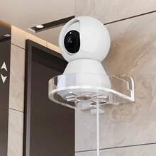 1pc/2pcs No-Drill Adhesive Wall Mount Camera Bracket, Fixed Surveillance Tray, Home Storage Rack - Fixed Bracket - View 1