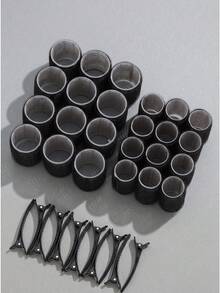 41pcs/Set Brown Heatless Curling Rod Set, No Heat Required, No Curling Iron Needed, Quickly Create Bouncy And Long-Lasting Curls. The Set Includes Various Sizes Of Curling Rods, Allowing You To Create A Variety Of Hairstyles From Tight Small Curls To Voluminous Big Waves. - Brown - View 16