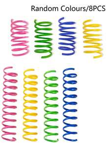 4pcs Multi-Color Cat Spring Toys, Interactive Bouncing Spring Rings, Colorful Plastic Spring Play Accessories, Suitable For Indoor Cats And Kittens, Encourage Exercise, Relieve Boredom, Random Colors, Ideal Pet Birthday Holiday Gift - Multicolor - View 12