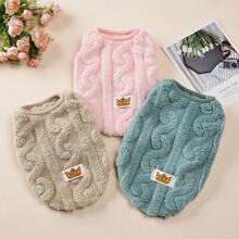 3PCS Pet Flannel Sweatshirt Vest Autumn Winter Dogs Warm Clothes Fleece Dog Sweater Apparel Suitable For Chihuahua Yorkshire Terrier Maltese - Multicolor - View 11