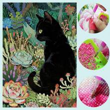 1pc DIY Diamond Painting Sticker Embroidery Animal Cat Starry Sky Home Decor Full Drill 30*40cm/40x50cm - Sets - View 8
