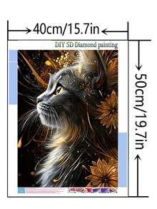 1pc DIY Diamond Painting Sticker Embroidery Animal Cat Home Decor Full Drill 30*40cm/40x50cm - Sets - View 9