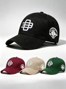1pc Men Hats Softball Symbol Embroidered Side 91 Badge Printing Hats For Men Adjustable Design Perfect For Travel Parties Running And Sun Protection. - Multicolor - View 2