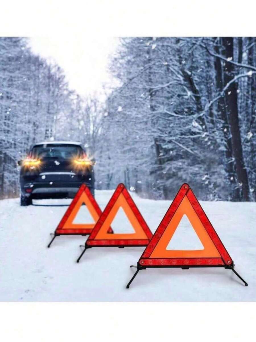 Car Reflective Triangle Warning Sign, Emergency Tripod Warning Sign, Car Accessories - A - View 1