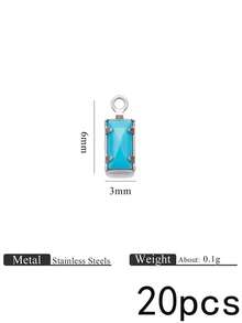 20Pcs Rectangle Glass Crystal Charms,304 Stainless Steel Gold Plated Multicolor Pendants,Charms For Jewelry Making,Diy Necklace Bracelet Supplies - Rhinestone Pendant - View 14