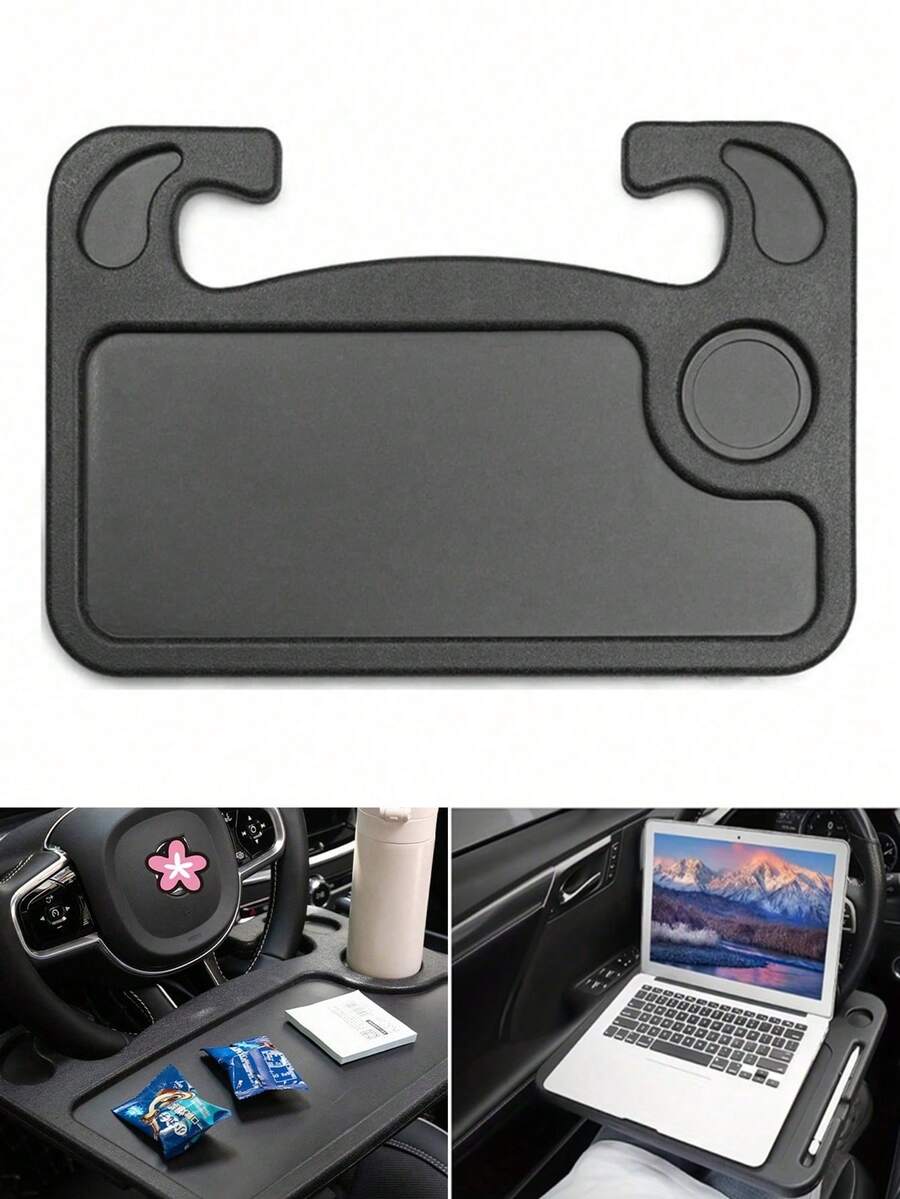1pc Car Multifunctional Tray, Can Be Used As Dining Table, Laptop Stand, Storage Rack, In-Car Office Tray, Steering Wheel Mount