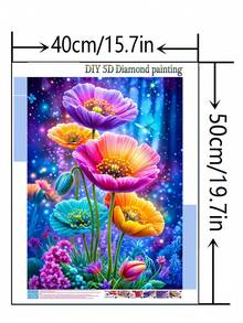 1pc DIY Diamond Painting Floral Embroidery Home Decor Full Drill 30*40cm/40x50cm - Sets - View 10