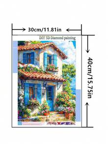 1pc DIY Diamond Painting Sticker Embroidery Landscape Cottage Home Decor Full Drill 30*40cm/40x50cm - Sets - View 9