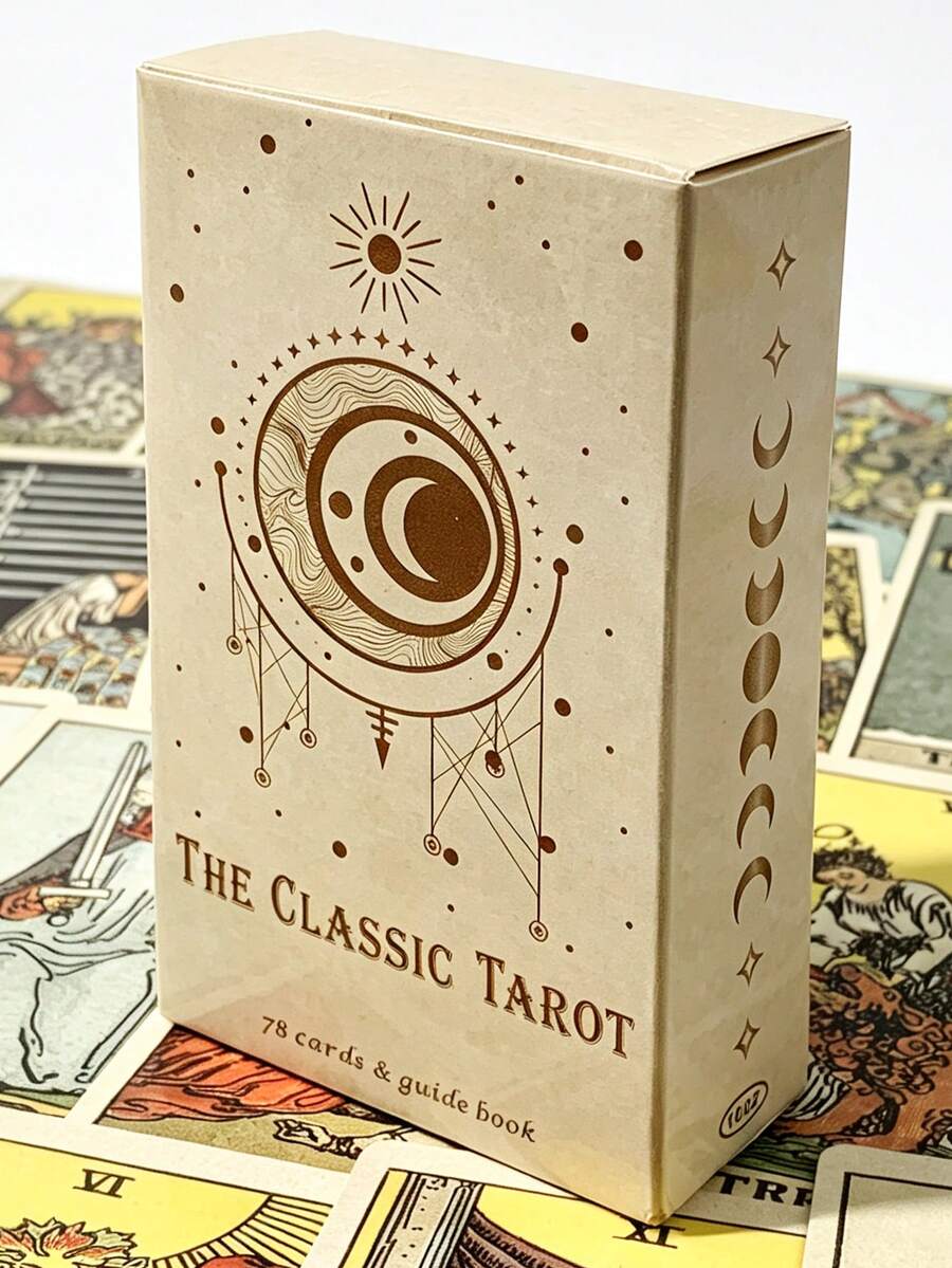 Classic Tarot Cards 78 Cards - With Guidebook, Divination Deck, Suitable As Party Gift For Beginners - Multicolor - View 1