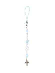 Beaded Acrylic Phone Lanyard, Macaron Gradient Heart-Shaped Flower Bag Charm, Daisy Floral Pendant, Fashion Adult Backpack Handbag Phone Decoration - 1870 - View 18